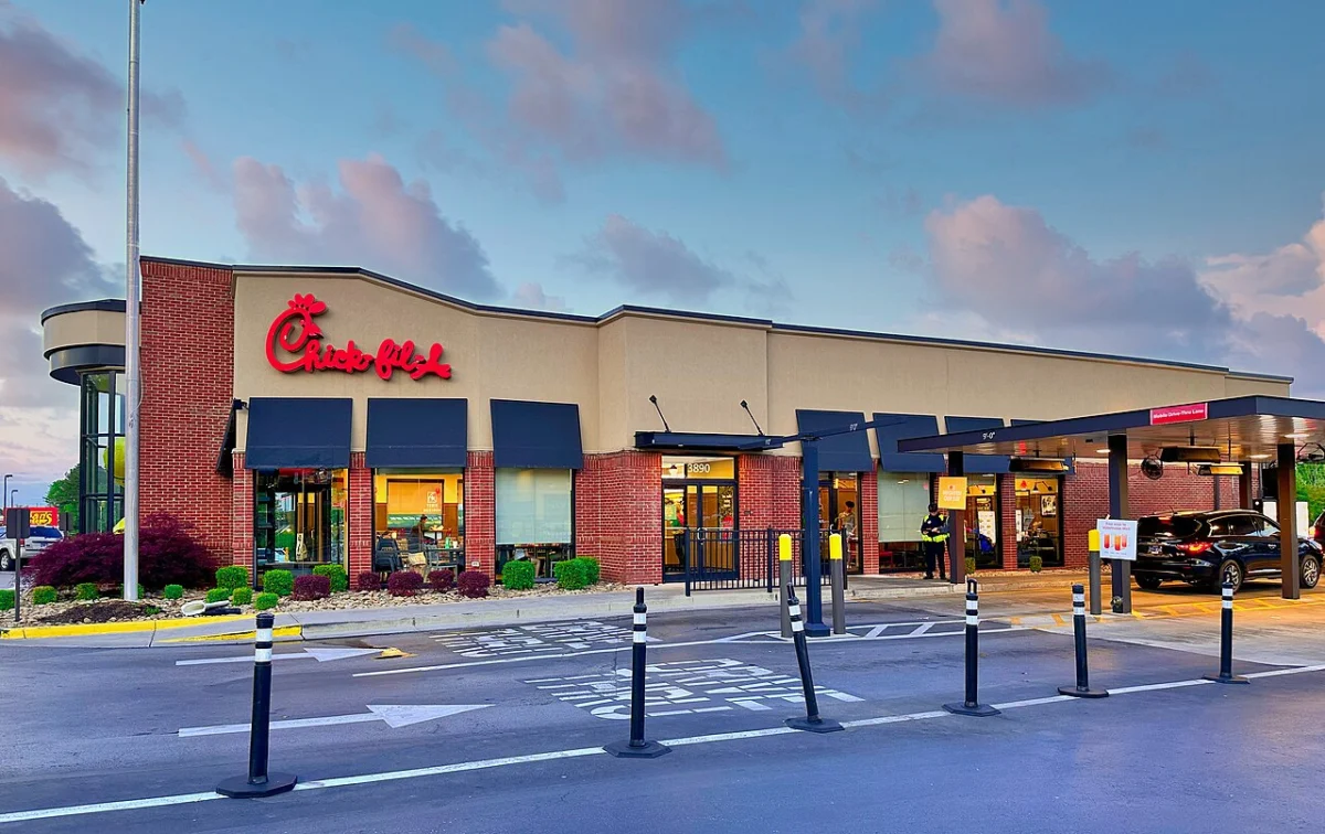 A Chick-fil-A restaurant building in Cleveland, Tennessee