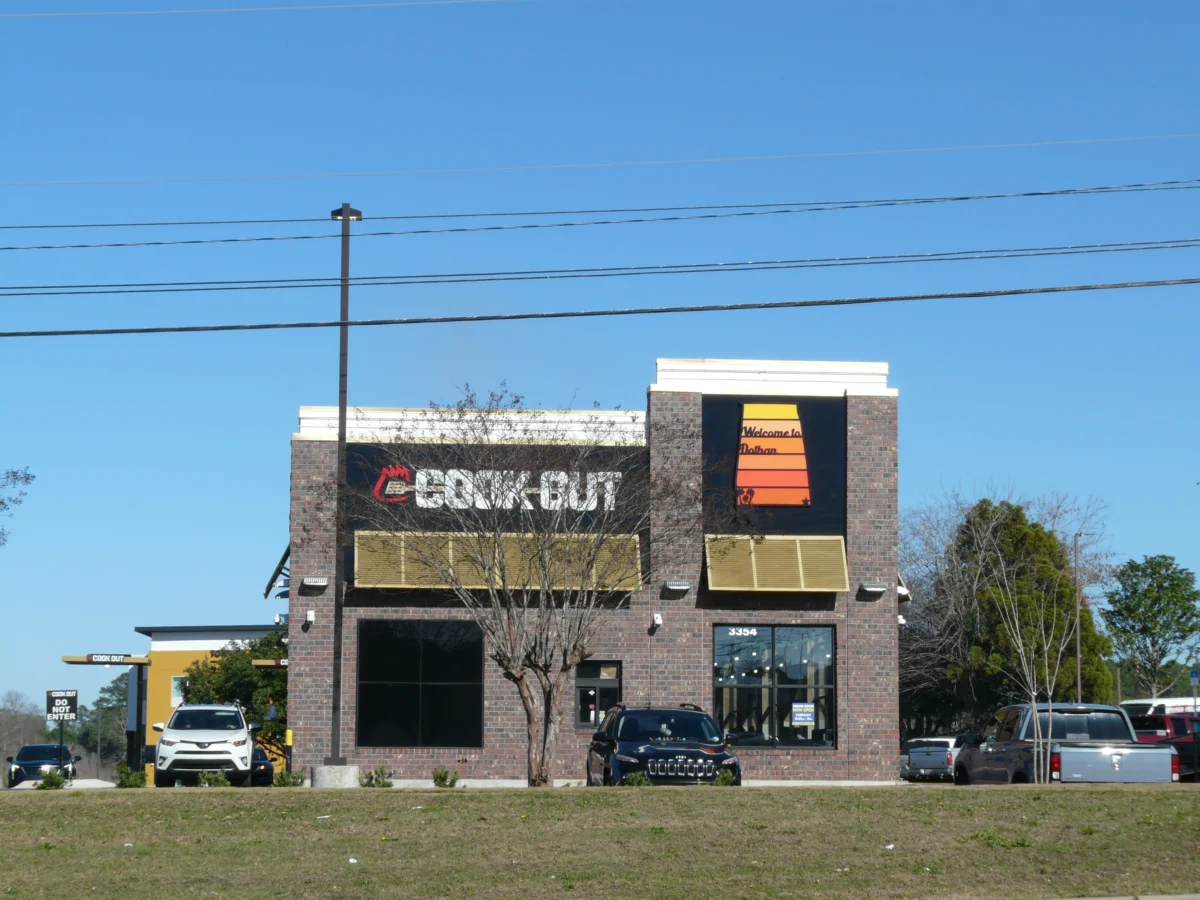 A Cook Out restaurant building in the United States