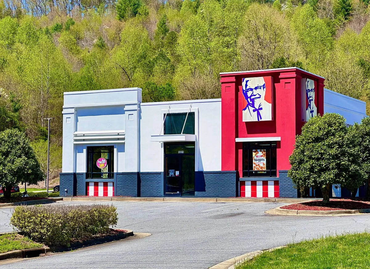 A KFC restaurant building in Murphy, North Carolina