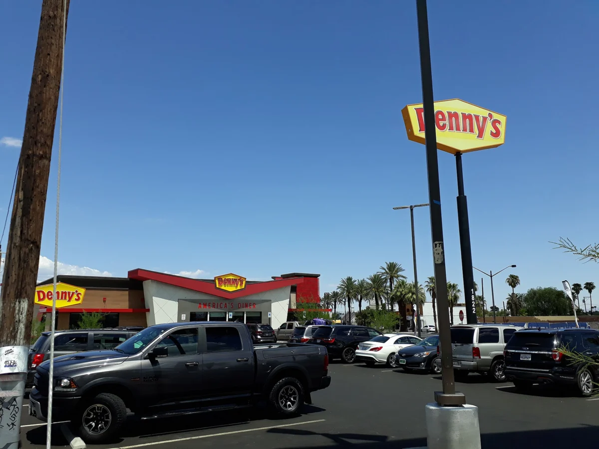 A Denny's restaurant building in the United States