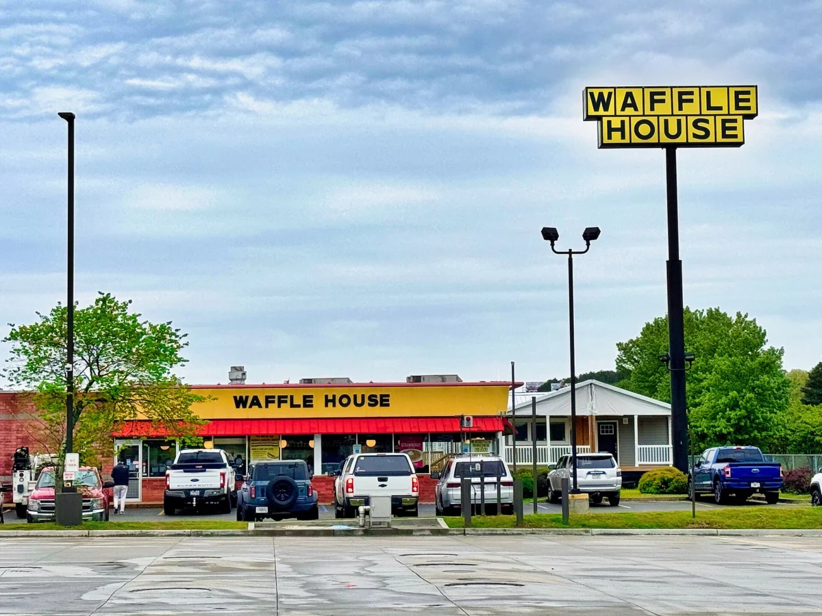 A Waffle House restaurant building in the United States